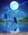 Size: 1000x1250 | Tagged: safe, artist:chibikita, oc, oc only, oc:princess salacia, species:alicorn, species:pony, alicorn oc, dancing, forest, moon, night, night sky, reflection, solo, stars, water