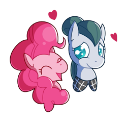 Size: 523x501 | Tagged: safe, artist:amazingmollusk, character:cloudy quartz, character:pinkie pie, species:earth pony, species:pony, adoraquartz, colored pupils, cute, diapinkes, duo, mother and daughter, pie daily, simple background, transparent background