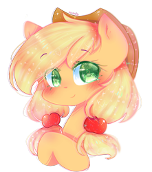 Size: 1559x1761 | Tagged: safe, artist:windymils, character:applejack, species:pony, bust, pigtails, portrait, simple background, solo, transparent background, twintails
