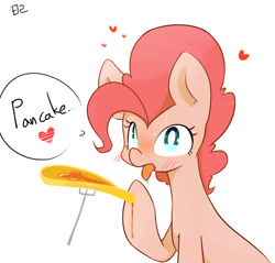 Size: 1174x1122 | Tagged: safe, artist:pinkieeighttwo, character:pinkie pie, species:pony, food, heart, pancakes, solo
