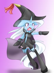 Size: 1400x1900 | Tagged: safe, artist:azurepicker, character:trixie, species:pony, species:unicorn, bravely second, female, gradient background, mare, solo, witch