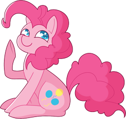 Size: 919x867 | Tagged: dead source, safe, artist:amazingmollusk, character:pinkie pie, species:earth pony, species:pony, colored pupils, cute, diapinkes, happy, pie daily, simple background, sitting, smiling, solo, transparent background