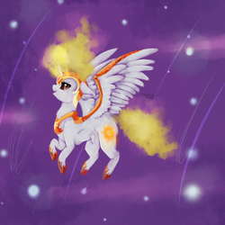 Size: 1000x1000 | Tagged: safe, artist:twinkepaint, character:daybreaker, character:princess celestia, species:pony, episode:a royal problem, g4, my little pony: friendship is magic, mane of fire, night, solo