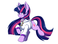 Size: 1024x768 | Tagged: safe, artist:foxcarp, character:twilight sparkle, species:pony, clothing, hoodie, jewelry, looking at you, necklace, raised hoof, raised leg, simple background, solo, transparent background, twilightlicious