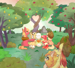 Size: 2000x1800 | Tagged: safe, artist:phyllismi, character:apple bloom, character:applejack, character:big mcintosh, character:bright mac, character:grand pear, character:granny smith, character:pear butter, species:earth pony, species:pony, ship:brightbutter, episode:the perfect pear, g4, my little pony: friendship is magic, apple bloom's bow, apple family, apple siblings, apple sisters, apple tree, applejack's hat, bow, brother and sister, clothing, cowboy hat, father and daughter, father and son, father and son-in-law, female, ghost, grandfather and grandchild, grandfather and granddaughter, grandfather and grandson, grandmother, grandmother and grandchild, grandmother and granddaughter, grandmother and grandson, hair bow, hat, husband and wife, intertwined trees, male, mother and child, mother and daughter, mother and daughter-in-law, mother and son, pear tree, shipping, siblings, sisters, sitting, straight, tree, wall of tags, yoke