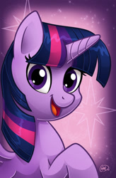 Size: 800x1217 | Tagged: safe, artist:christadoodles, character:twilight sparkle, character:twilight sparkle (alicorn), species:alicorn, species:pony, bust, female, looking at you, mare, portrait, smiling, solo