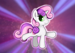 Size: 3508x2480 | Tagged: safe, artist:conniethecasanova, artist:flamevulture17, edit, character:sweetie belle, species:pony, high res, raised hoof, raised leg, solo, wallpaper, wallpaper edit