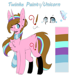 Size: 862x927 | Tagged: safe, artist:twinkepaint, oc, oc only, oc:twinke paint, species:pony, species:unicorn, chest fluff, clothing, female, mare, reference sheet, scarf, simple background, solo, transparent background