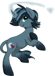 Size: 1231x1703 | Tagged: safe, artist:violentdreamsofmine, oc, oc only, oc:midnight heart, species:pony, species:unicorn, female, magic, mare, simple background, solo, tail ring, transparent background
