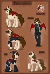 Size: 2353x3484 | Tagged: safe, artist:violentdreamsofmine, oc, oc only, oc:free dark, species:bat pony, species:human, species:pony, clothing, female, high res, humanized, mare, reference sheet, solo