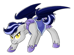 Size: 2189x1629 | Tagged: safe, artist:ruushiicz, oc, oc only, oc:silver dust, species:bat pony, species:pony, armor, night guard, simple background, solo, transparent background