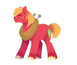 Size: 1332x1112 | Tagged: safe, artist:nemovonsilver, character:big mcintosh, species:earth pony, species:pony, eyes closed, male, simple background, smiling, solo, stallion, transparent background