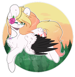 Size: 794x820 | Tagged: safe, artist:twinkepaint, oc, oc only, oc:ember, species:pegasus, species:pony, colored wings, female, mare, multicolored wings, one eye closed, simple background, solo, transparent background, wink