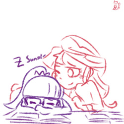 Size: 500x500 | Tagged: safe, artist:aka-ryuga, character:sunset shimmer, character:twilight sparkle, character:twilight sparkle (scitwi), species:eqg human, ship:scitwishimmer, ship:sunsetsparkle, my little pony:equestria girls, blanket, book, cute, eyes closed, female, lesbian, lineart, one eye closed, shipping, sleep talking, sleeping, twiabetes, z