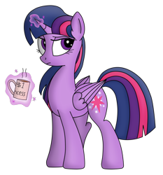 Size: 1280x1376 | Tagged: safe, artist:bugplayer, artist:foulco, character:twilight sparkle, character:twilight sparkle (alicorn), species:alicorn, species:pony, coffee, cup, female, glowing horn, levitation, magic, magic aura, mare, simple background, solo, standing, telekinesis, transparent background