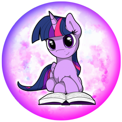Size: 2539x2539 | Tagged: safe, artist:flamevulture17, character:twilight sparkle, character:twilight sparkle (alicorn), species:alicorn, species:pony, book, cute, female, looking at you, mare, orb, prone, solo