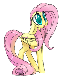 Size: 350x450 | Tagged: safe, artist:yoditax, artist:zapplebow, derpibooru original, edit, character:fluttershy, species:pegasus, species:pony, big eyes, colored, cute, female, floppy ears, mare, open mouth, shyabetes, simple background, solo, transparent background