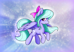 Size: 3508x2480 | Tagged: safe, artist:conniethecasanova, artist:flamevulture17, edit, character:flitter, species:pegasus, species:pony, bow, female, hair bow, mare, smiling, solo, wallpaper