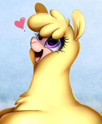 Size: 1446x1764 | Tagged: safe, artist:pridark, community related, part of a set, character:paprika paca, species:alpaca, them's fightin' herds, bust, cute, female, heart, open mouth, portrait, simple background, smiling, solo