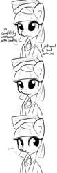 Size: 1650x4950 | Tagged: safe, artist:tjpones, character:maud pie, species:earth pony, species:pony, black and white, bust, clothing, comic, dialogue, female, graduation, graduation cap, grayscale, hat, irrational exuberance, mare, maudabetes, monochrome, necktie, rocktorate, simple background, smiling, solo, when she smiles, white background