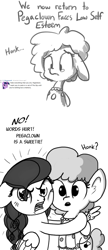 Size: 522x1206 | Tagged: safe, artist:nimaru, artist:tjpones, character:twilight sparkle, oc, oc:pegaclown, oc:winter willow, species:pegasus, species:pony, horse wife, ask, bust, clown, comic, comments, crying, dialogue, female, floppy ears, grayscale, heartwarming, honk, hug, i can't believe it's not tjpones, low self esteem, mare, monochrome, motivational, reddit, sad, simple background, teary eyes, tumblr, white background, who framed roger rabbit