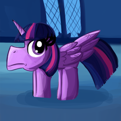 Size: 990x990 | Tagged: safe, artist:pastelhorses, artist:tjpones, character:twilight sparkle, character:twilight sparkle (alicorn), species:alicorn, species:pony, collaboration, female, frown, hoers, looking up, majestic as fuck, mare, no neck, not salmon, solo, spread wings, stubby, wat, what has magic done, what has science done, wide eyes, wings