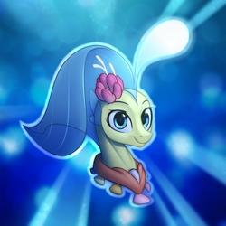 Size: 3000x3000 | Tagged: safe, artist:conniethecasanova, artist:starfall-spark, edit, character:princess skystar, species:seapony (g4), g4, my little pony: the movie (2017), angler seapony, bioluminescent, bust, female, glow, jewelry, necklace, peytral, portrait, seashell, seashell necklace, simple background, smiling, solo