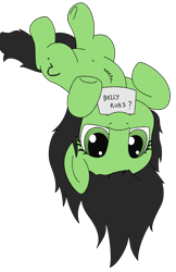 Size: 993x1535 | Tagged: safe, artist:greenwood, artist:pridark, edit, oc, oc:filly anon, bellyrub request, cute, female, filly, simple background, solo, transparent background