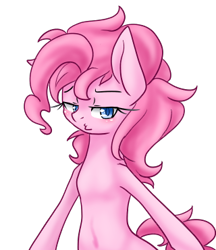 Size: 320x370 | Tagged: safe, artist:azurepicker, character:pinkie pie, species:earth pony, species:pony, bedroom eyes, female, mare, simple background, solo, transparent background