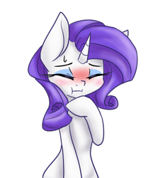 Size: 320x370 | Tagged: safe, artist:azurepicker, character:rarity, species:pony, species:unicorn, blushing, eyes closed, female, simple background, solo, sweat, transparent background