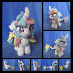 Size: 3429x3413 | Tagged: safe, artist:fireflytwinkletoes, oc, oc:lorelei, species:pony, species:unicorn, augmented horn, chibi, female, high res, mare, plushie, solo
