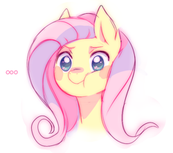 Size: 654x577 | Tagged: safe, artist:pekou, character:fluttershy, species:pegasus, species:pony, :t, bust, cute, female, hnnng, mare, shyabetes, simple background, solo, white background