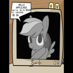 Size: 1076x1076 | Tagged: safe, artist:tjpones, edit, character:applejack, character:rainbow dash, character:spike, species:dragon, species:earth pony, species:pony, animated, computer, female, implied appledash, implied lesbian, implied shipping, looking at each other, looking at you, male, mare, montgomery burns, simpsons did it, sound, the simpsons, waylon smithers, webm