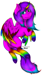 Size: 1121x2000 | Tagged: safe, artist:acidthead, artist:immagoddampony, oc, oc only, species:alicorn, species:pony, alicorn oc, art trade, colorful, cute, heterochromia, simple background, solo, transparent background