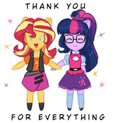 Size: 1143x1200 | Tagged: safe, artist:chautung, character:sunset shimmer, character:twilight sparkle, character:twilight sparkle (scitwi), species:eqg human, ship:scitwishimmer, ship:sunsetsparkle, g4, my little pony:equestria girls, cute, eyes closed, female, happy, heart, holding hands, lesbian, ponied up, redraw, shimmerbetes, shipping, simple background, transparent background, twiabetes