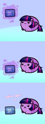 Size: 792x2176 | Tagged: safe, artist:pekou, character:twilight sparkle, character:twilight sparkle (alicorn), species:alicorn, species:pony, ask my little chubbies, ask, blob ponies, chibi, tumblr, where have you been?