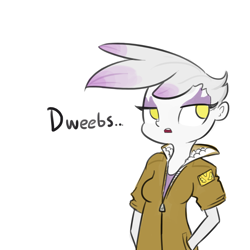 Size: 3000x3000 | Tagged: safe, artist:tjpones, character:gilda, my little pony:equestria girls, clothing, dweeb, equestria girls-ified, female, hands in pockets, jacket, no pupils, solo
