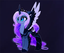 Size: 1280x1071 | Tagged: safe, artist:magnaluna, character:princess luna, alternate design, alternate hairstyle, body markings, color porn, colored wings, colored wingtips, cute, lunabetes, solo, zefiros codex