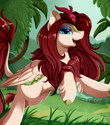 Size: 3005x3403 | Tagged: safe, artist:pridark, oc, oc only, oc:blade dancer, species:kirin, species:pegasus, species:pony, episode:sounds of silence, g4, my little pony: friendship is magic, commission, eyeshadow, female, high res, hybrid, kirin-ified, makeup, mare, smiling, solo, species swap