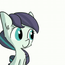 Size: 640x640 | Tagged: safe, artist:tjpones, edit, editor:twitchyylive, character:applejack, character:coloratura, species:pony, animated, headphones, i kissed a girl, implied lesbian, implied rarajack, katy perry, music, sound, sweat, sweating profusely, webm