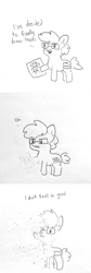 Size: 1280x3819 | Tagged: safe, artist:tjpones, oc, oc only, oc:tjpones, species:human, spoilers for another series, avengers: infinity war, comic, dialogue, disintegration, grayscale, i don't feel so good, implied death, lewd, lineart, monochrome, self deprecation, sketch, traditional art, tumblr 2018 nsfw purge