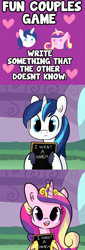 Size: 1024x3020 | Tagged: safe, artist:tjpones, edit, editor:shitsandgiggles, character:princess cadance, character:shining armor, species:pony, species:unicorn, chalkboard, comic, female, fun couples game meme, great minds think alike, harem, male, mare, stallion