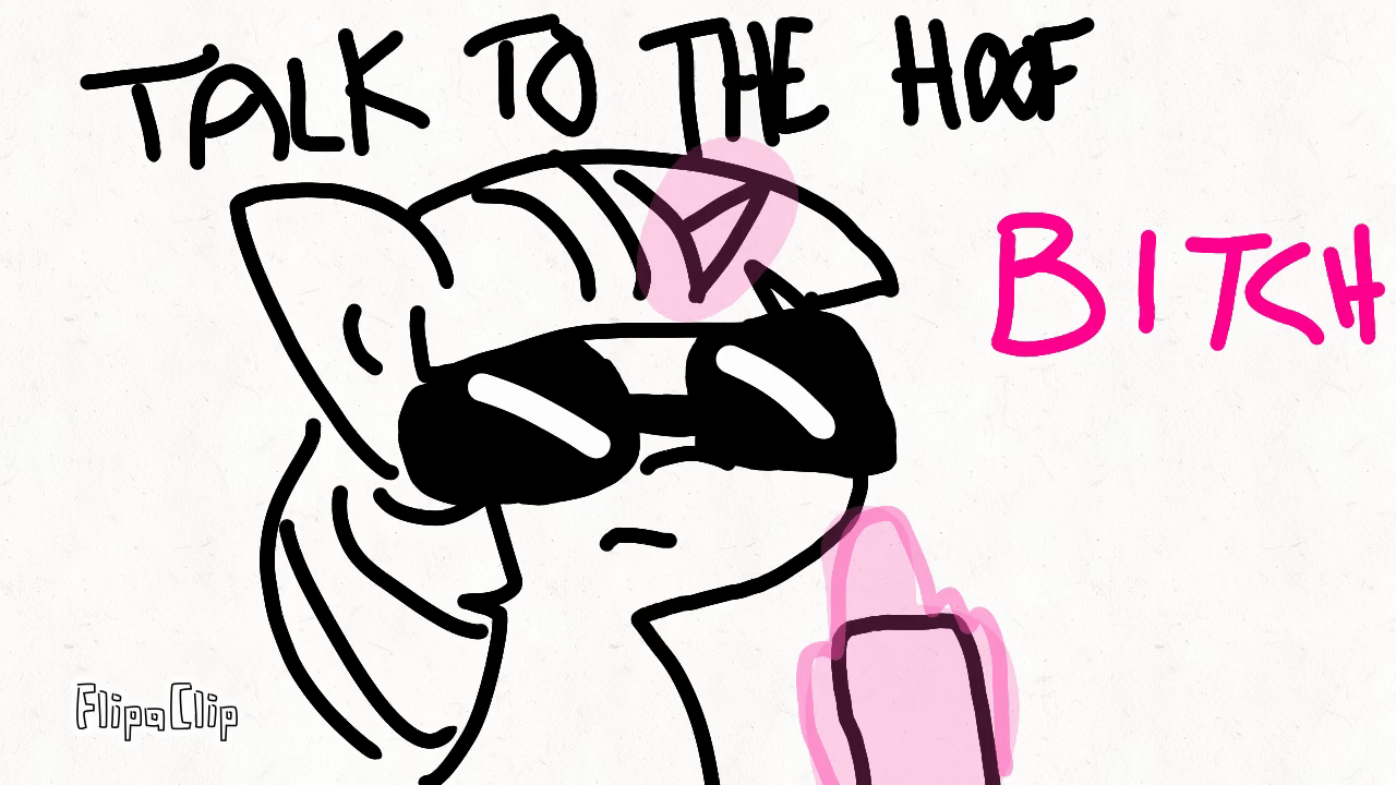 Size: 1280x720 | Tagged: safe, artist:tjpones, character:twilight sparkle, species:pony, animated, bitch, caption, female, gif, gif with captions, glowing horn, hand, magic, magic hands, mare, middle finger, monochrome, simple background, sunglasses, talk to the hand, talking to viewer, telekinesis, this is for emphasis bitch, twibitch sparkle, vulgar, white background