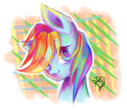 Size: 1024x883 | Tagged: safe, artist:prettyshinegp, character:rainbow dash, species:pony, cute, dashabetes, eye clipping through hair, head only, signature, solo