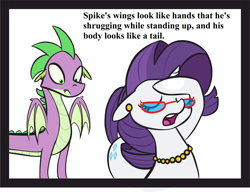 Size: 5577x4292 | Tagged: safe, artist:tjpones, edit, character:rarity, character:spike, species:pony, species:unicorn, ship:sparity, cannot unsee, dialogue, female, male, mare, plot, shipping, straight