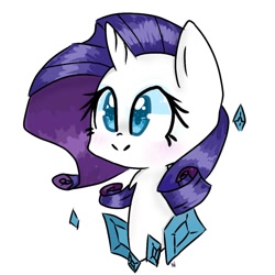 Size: 1000x1000 | Tagged: safe, artist:windymils, character:rarity, species:pony, species:unicorn, bust, colored pupils, cute, diamond, female, neck fluff, portrait, raribetes, simple background, solo, white background