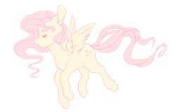 Size: 900x574 | Tagged: safe, artist:pekou, character:fluttershy, species:pegasus, species:pony, cute, eyes closed, female, mare, pastel, profile, shyabetes, simple background, solo, transparent background
