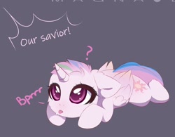 Size: 1290x1008 | Tagged: safe, artist:magnaluna, character:princess celestia, species:alicorn, species:pony, alternate universe, blep, cewestia, cropped, cute, cutelestia, female, filly, onomatopoeia, question mark, raspberry, raspberry noise, silly, solo, summoning, tongue out, weapons-grade cute, younger