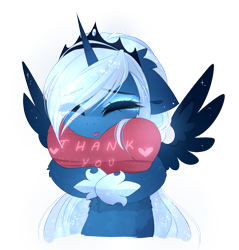 Size: 1593x1668 | Tagged: safe, artist:magnaluna, character:princess luna, species:alicorn, species:pony, cute, dawwww, eyes closed, female, heart, hnnng, horn, lunabetes, mare, simple background, solo, thank you, tongue out, transparent background, weapons-grade cute