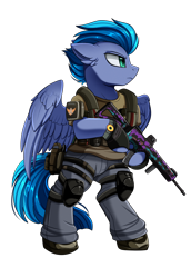 Size: 1836x2661 | Tagged: safe, artist:pridark, oc, oc:francis, species:pegasus, species:pony, bipedal, clothing, commission, gun, hoof hold, male, simple background, solo, the division, tom clancy, transparent background, weapon